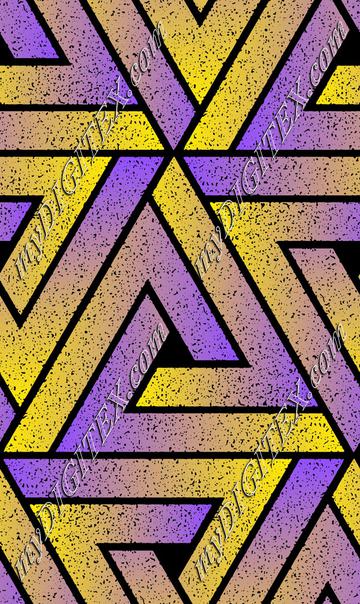 Grunge Triangle Geometric - Purple Yellow