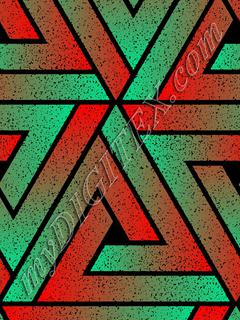 Grunge Triangle Geometric - Red Teal