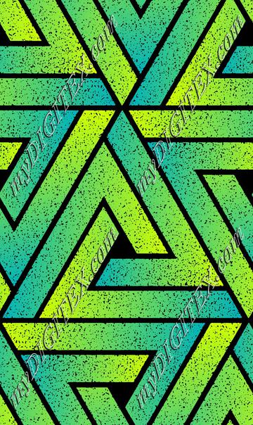 Grunge Triangle Geometric - Teal Lime
