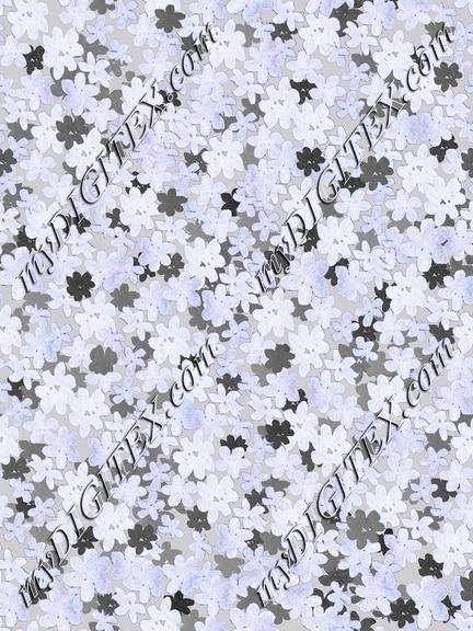 Pastel Blue Ditsy Floral Daisy Print_1-1.5cm motif scale