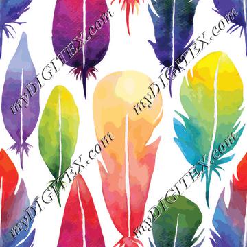 Watercolor feather pattern