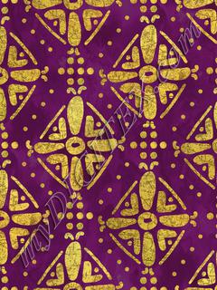 Handrawn Ethnic Diamond - Amethyst & Faux Gold