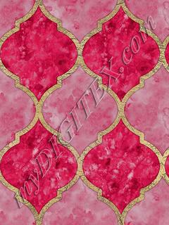 Rose & Faux Gold Quatrefoil