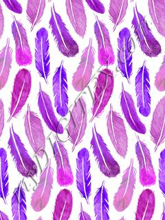 Watercolour Feather Drop - Purple