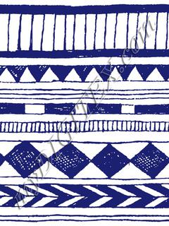 Blue doodle tribal motive