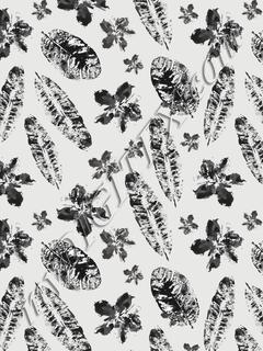 Kamboja Leaves - Light Grey