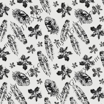 Kamboja Leaves - Light Grey