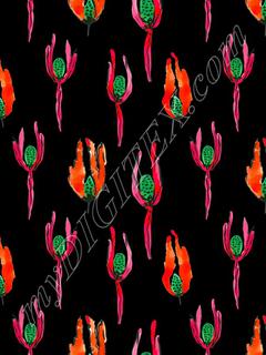 Fuchsia Flower - Black