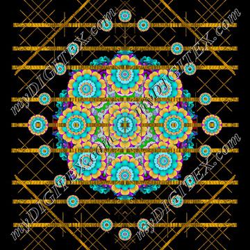 Bloom and gold mandala