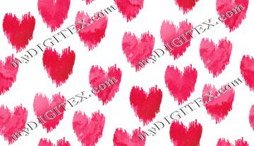 Watercolor Scribble Hearts