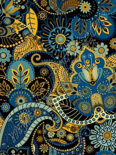 Blue Ethnic Paisley