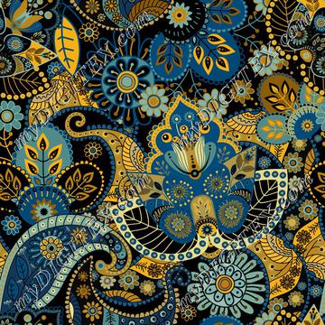 Blue Ethnic Paisley