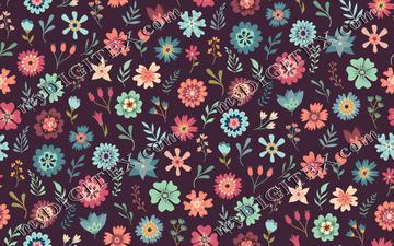 Vintage Floral Scatter - Maroon