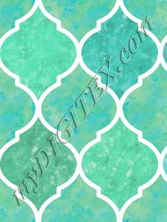 Turquoise & White Marbled Quatrefoil