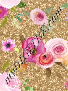 bouquet7 gold glitter