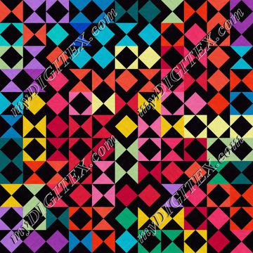Colorful shapes on a black background