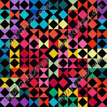 Colorful shapes on a black background