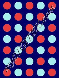 turqouise  and coral polka dots