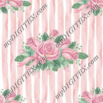 Watercolor Rose Stripes