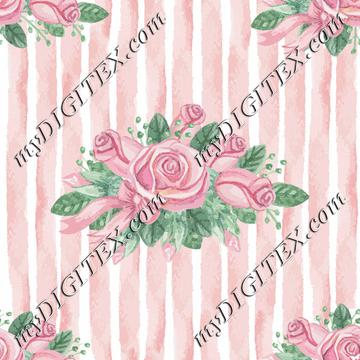 Watercolor Rose Stripes