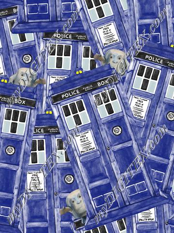 Watercolor TARDIS + Adipose