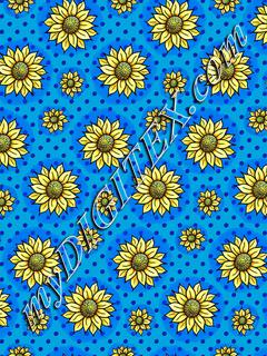 Cheery Sunflowers - Blue