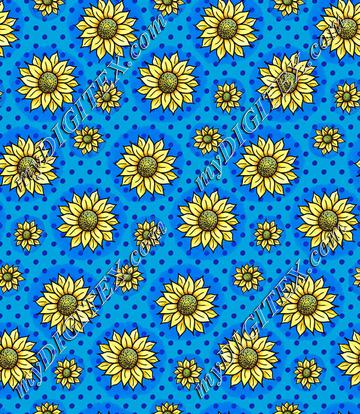 Cheery Sunflowers - Blue