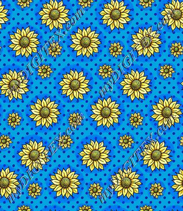 Cheery Sunflowers - Blue