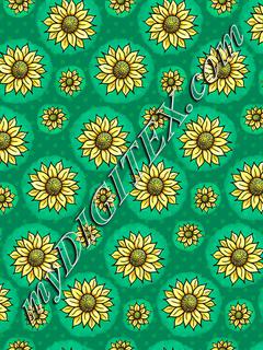 Cheery Sunflowers - Green