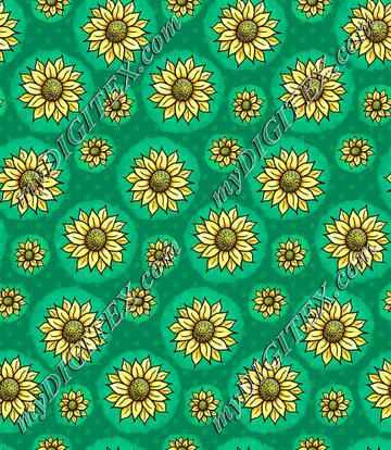 Cheery Sunflowers - Green