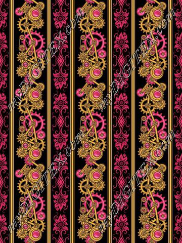 Steampunk Damask Stripe