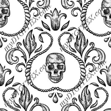 Skull Damask