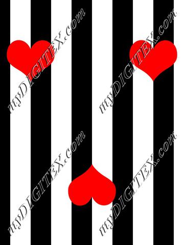 Wide stripe with hearts