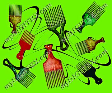 Afro comb-Green