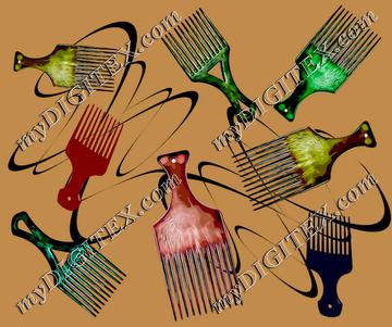 Afro comb-Brown