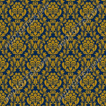Mountaineer Damask (gold on blue)