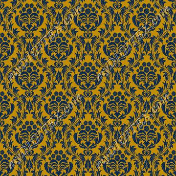 Mountaineer Damask (blue on gold)