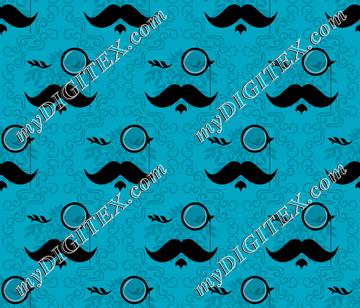 Monocles & Mustaches (teal)