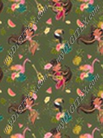 Tropical Vibes Hula Khaki
