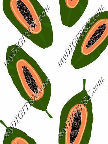 papaya tropical fuit on white