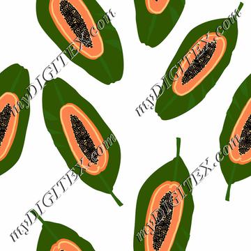 papaya tropical fuit on white