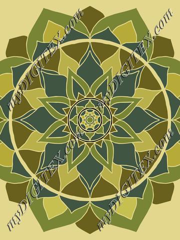 Mandala green, heart chakra mandala