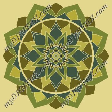 Mandala green, heart chakra mandala