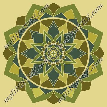 Mandala green, heart chakra mandala