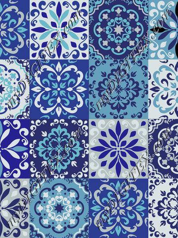 Moroccan ceramic tile blue