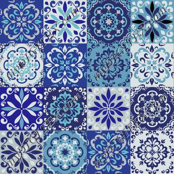 Moroccan ceramic tile blue