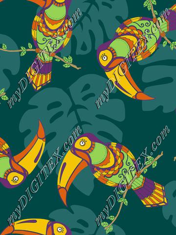 Toucans, tropical exotic birds