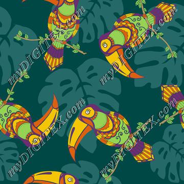 Toucans, tropical exotic birds