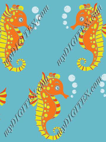 Seahorses ocean kids pattern