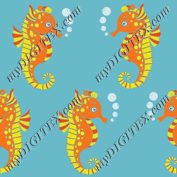 Seahorses ocean kids pattern